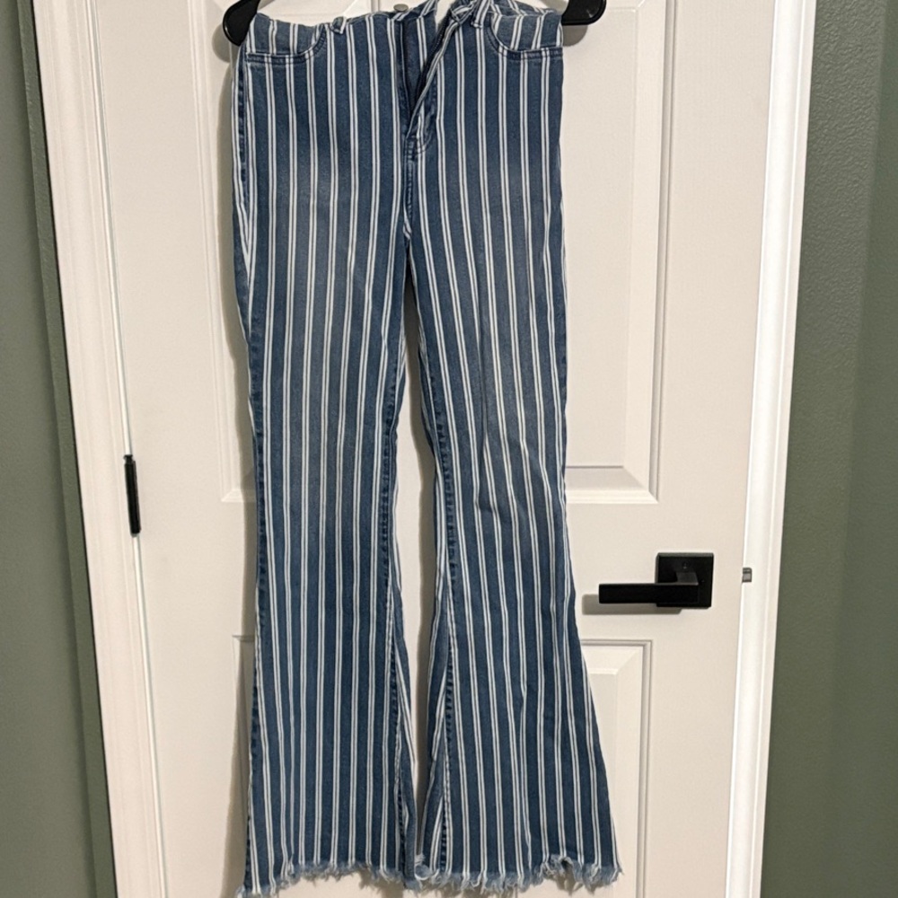 Striped Flare Jeans
